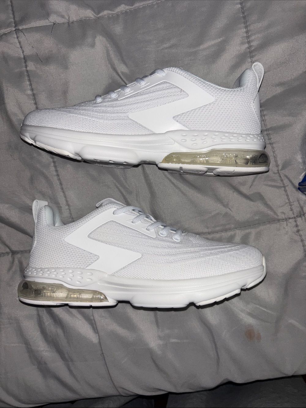 Youth All-White Athletic Air-Cushion Sneakers